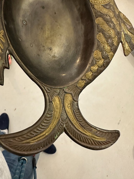 Image 1 of Taschenleerer - alte Messingschale - Form eines geschnitzten Fisches