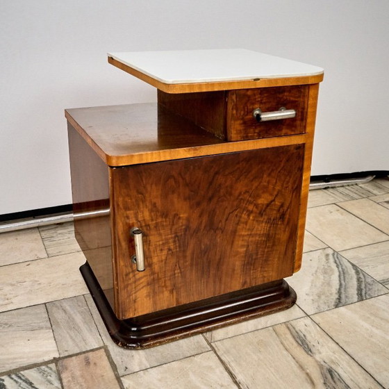 Image 1 of Set aus zwei Art-Déco-Nachttischen von Jindřich Halabala, Tschechoslowakei der 1940er Jahre