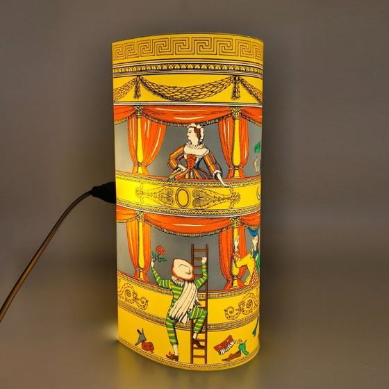 Image 1 of 1990s Gorgeous "Commedia dell'Arte" table Lamp by Piero Fornasetti for Antonangeli.