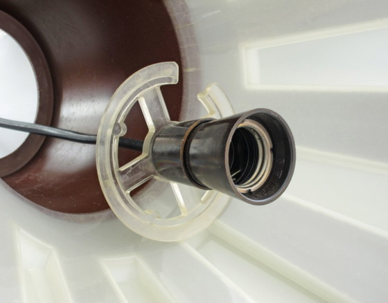 Lampada a Sospensione Vintage UFO Space Age Anni '70 | Marrone Bianco – Lampade a sospensione, Plastica (photo 8 of 9)