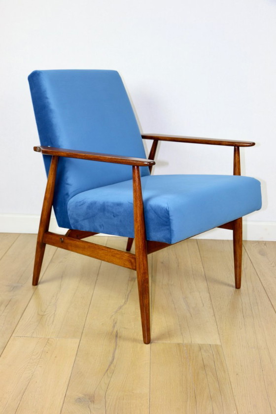 Image 1 of Vintage fauteuil 'Lis', jaren 70, blauw - 2 stuks beschikbaar