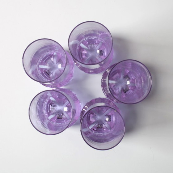Set van 5 vintage lila bekers / LACS Kristallglas / Italië / jaren 70 – Glazen & Karaffen, Crystal (photo 8 of 11)