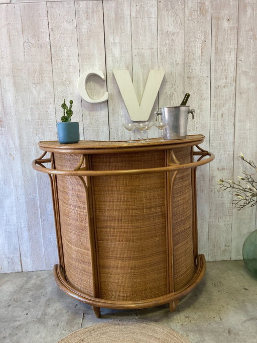 70's rattan bar