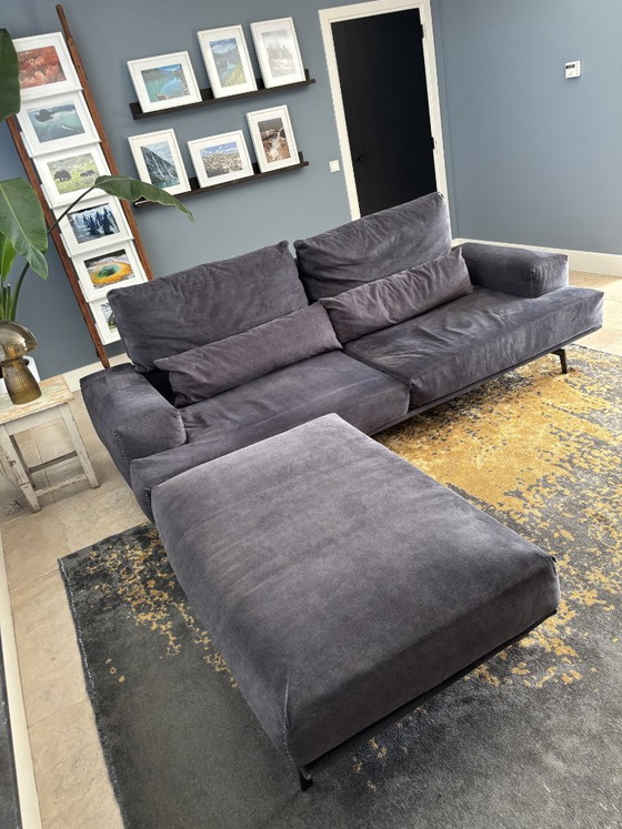 Movani sofa with ottoman, can be used as a regular or lounge sofa, anthracite, Modular sofas, Textile, rvs (photo 9 of 15)