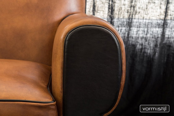 Image 1 of Exclusieve Art Deco fauteuil(s) in AA klasse schapenleer (2x dikker)