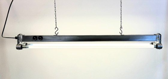 Image 1 of Industrial Polished  Hanging Tube Light, 1970s