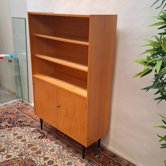 Vintage Mid-Century Open Boekenkast - Highboard – Boekenkasten, Metal, Wood (photo 9 of 11)