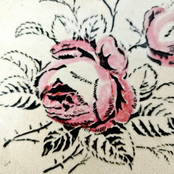 Image 1 of Antique August NOWOTNY ALTROHLAU Wall Deep Plate From Bohemia | Very Old Porcelain Hand-painted Floral Hanging Plate From 1890s 