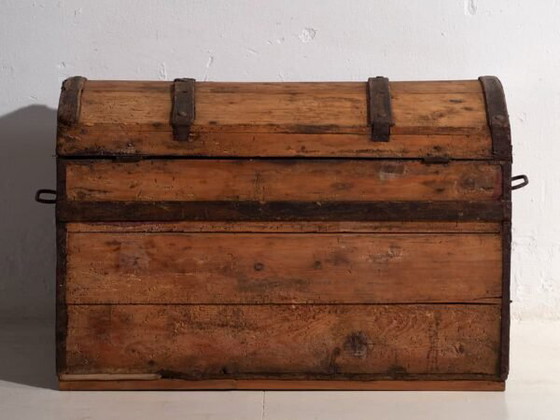 Malle de voyage ancienne en pin – Europe Centrale, vers 1900 – Armoires de rangement, Iron, Rustic (photo 18 of 40)