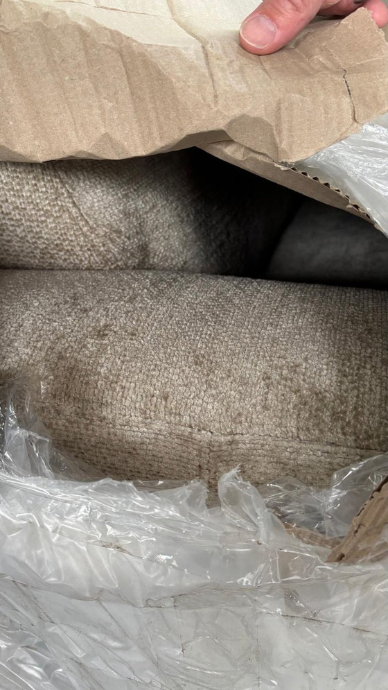 Image 1 of Leif Sofa – Braun/Beige Stoff – Neu in Originalverpackung