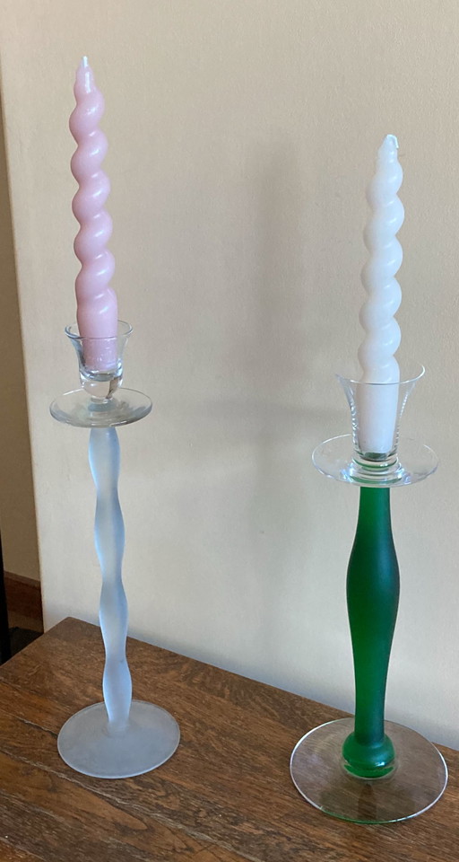 2 candelabros Orrefors Celeste
