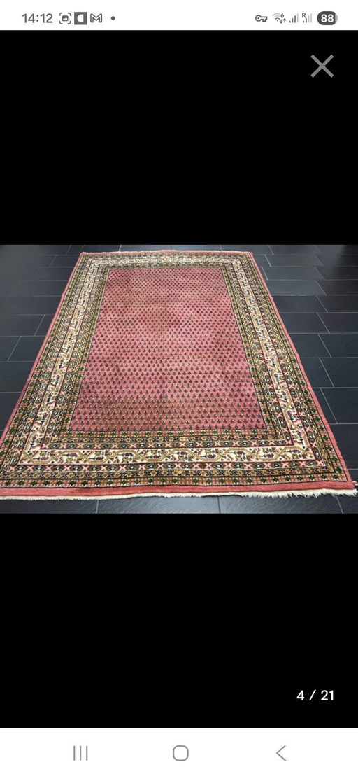 Hand-knotted Sarough Mir rug Old Rose 200x290 cm