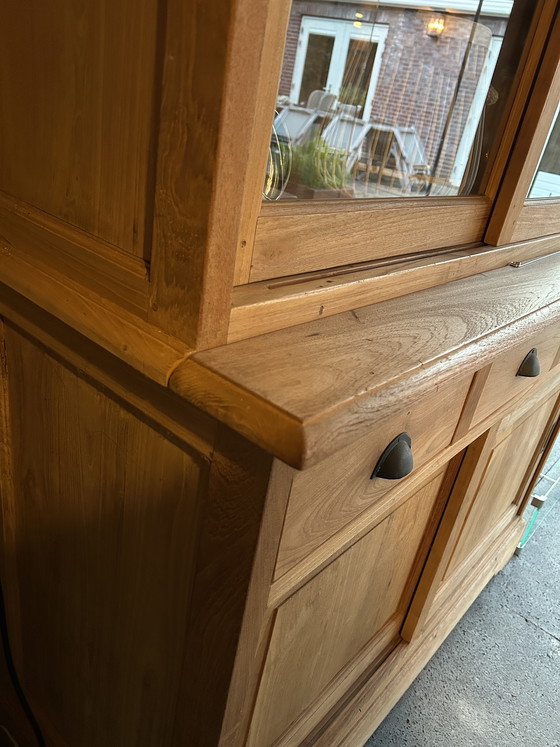 Image 1 of Vetrina in legno di teak composta da 2 parti