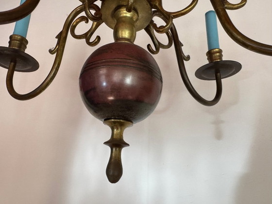 Image 1 of Niederländischer/flämischer Kugelleuchter mit Kerzen