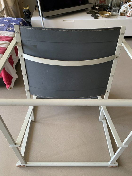 Juego de 2 sillas Cube Pastoe FM60 – Radboud van Beekum – Arnés de cuero gris – Sillones, Leather, Metal (photo 10 of 17)