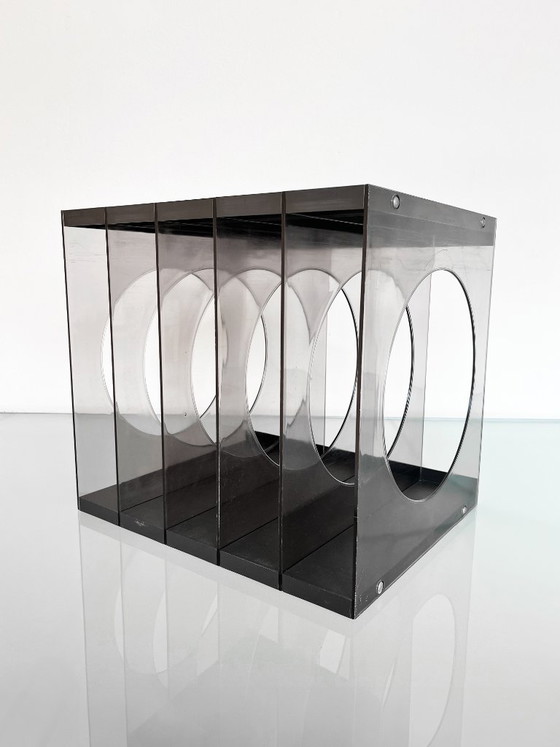 Image 1 of Boîtier de disque vinyle vintage en plexiglas, style Space Age