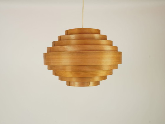 Image 1 of Lampada a sospensione in legno stile Hans Agne Jackobsson design vintage anni '60