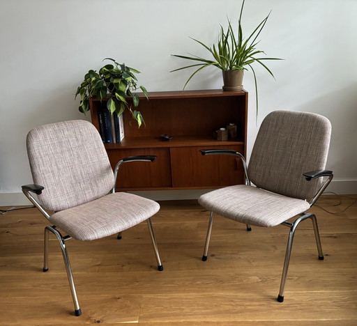 2x De Gebroeders De Wit Buisframe Stoelen