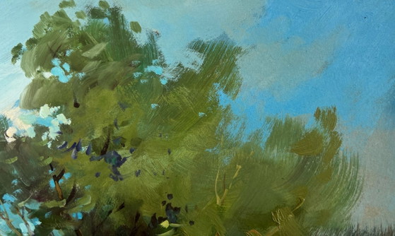 Image 1 of Original Oil Painting Summer River Landscape A secluded place in nature