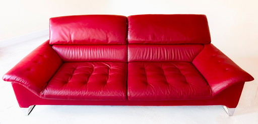 Sofá Roche Bobois Synopsis de 3 plazas – cuero rojo – excelente estado