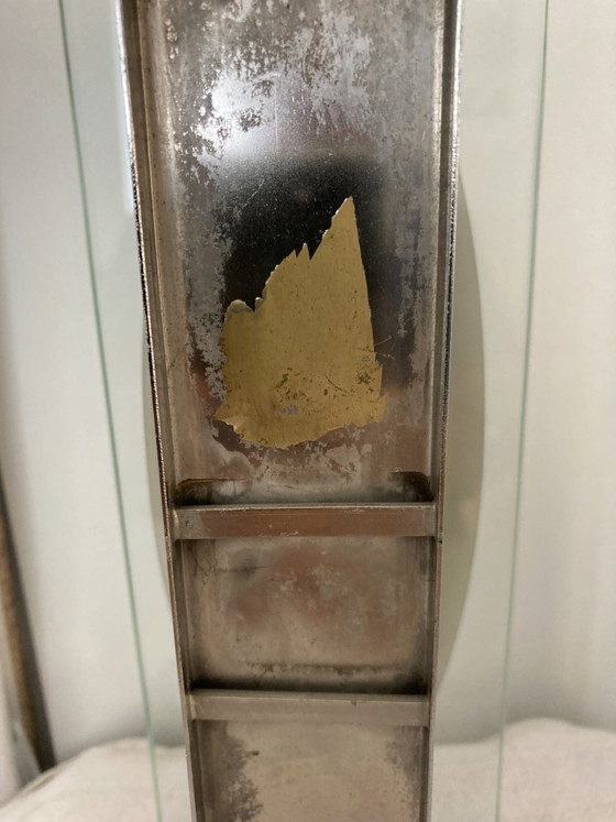 Pair of Wall Sconces, Vintage 70s Style Fontana Arte, Italian Craftsmanship – Wall lights, Metal, Glass (photo 13 of 15)