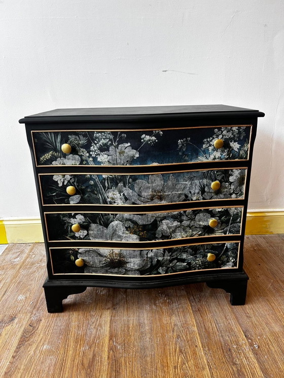 Image 1 of Upcycled vintage chest of drawers with floral design