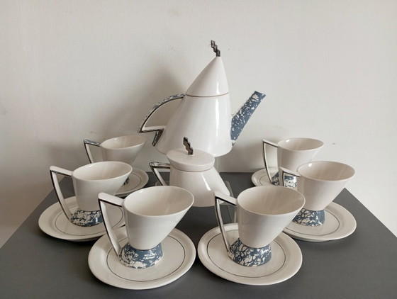 Olga Benedek /Hongaarse DeForma! Groep/ - Memphis Milano/Postmodern "Platina" Luxe Theeservies 1986 (photo 13 of 15)