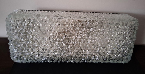 Image 1 of Rectangular ceiling lamp/wall lamp of cut glass, 1960s