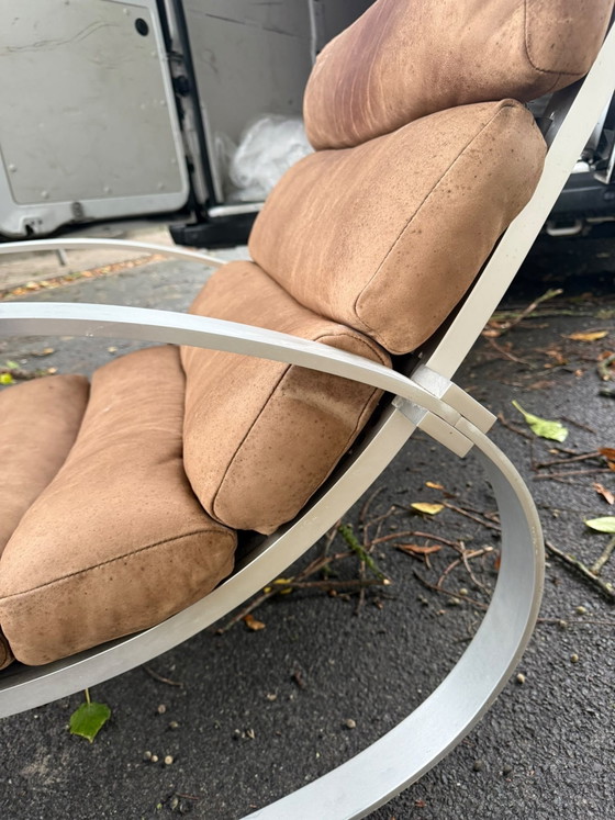 Rocking Chair von Hans Kaufeld, Schaukelstühle, Leder, Metall, Braun (Foto 3 von 9)