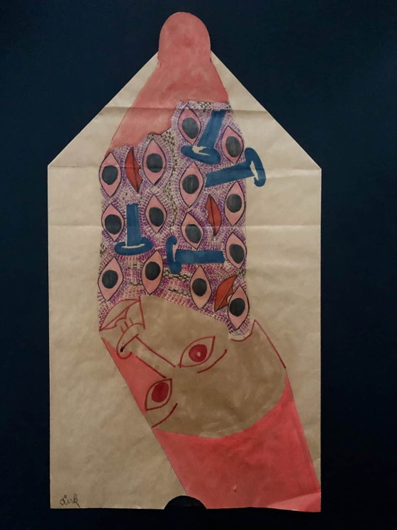 DIRK CELIS - "Pablo 51", tecnica mista su carta kraft – Dipinti e disegni, Paper (photo 4 of 5)