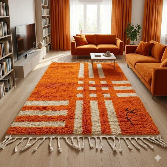 Tappeto Berbero Artigianale Arancione 260/160cm – Tappeti, Wool (photo 5 of 7)
