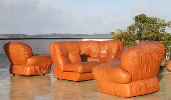 Image 1 of Fauve" Leather Modular Sofa