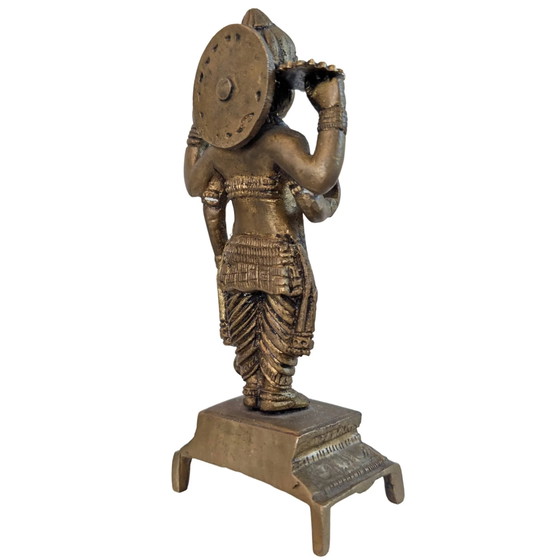 Estatua antigua de bronce de Vishnu del sur de la India, 20 cm – Esculturas, Bronze (photo 4 of 10)