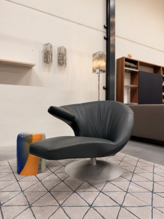 Leolux Parabolica Swivel Armchair green leather (photo 9 of 11)