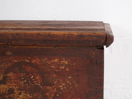 Baule antico dipinto con motivi floreali e serratura in ferro (c.1820) #47 – Cassettiere, Iron (photo 36 of 40)