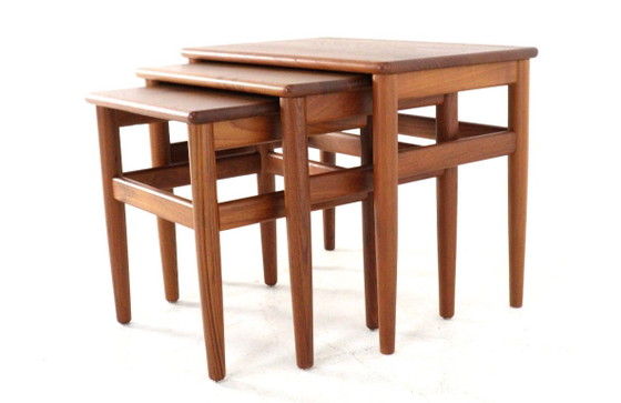 Set of 3 Danish Nesting Tables Side Tables Solid Teak Vintage Restored – Wood (photo 15 of 19)