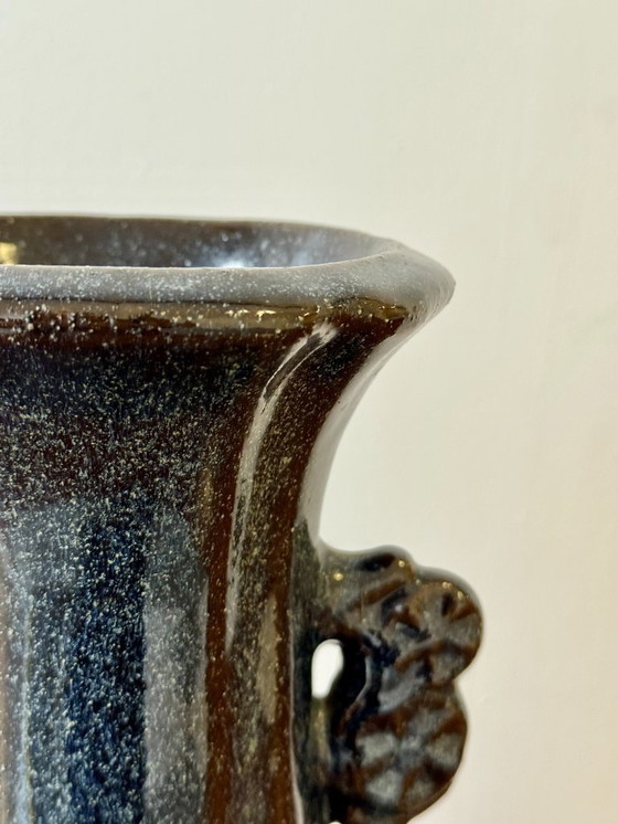 Image 1 of Jarrón de cerámica de estudio chino con esmalte flameado