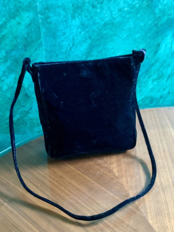 Borsa da Sera Vintage Paloma Picasso (1998) in Velluto Devoré con Motivo a X – Borse a tracolla, Suede (photo 3 of 12)