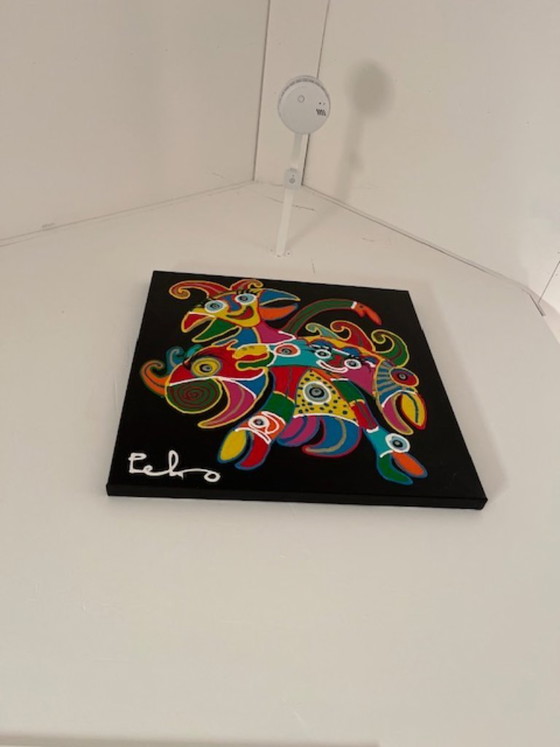 Image 1 of Original Peko painting 80x80 – colorful expressive artwork