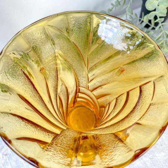 Vintage amberkleurige glazen vaas – Vazen, Glass (photo 7 of 9)