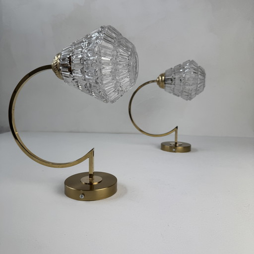 PAIR OF VINTAGE DIAMOND-SHAPED SCONCES