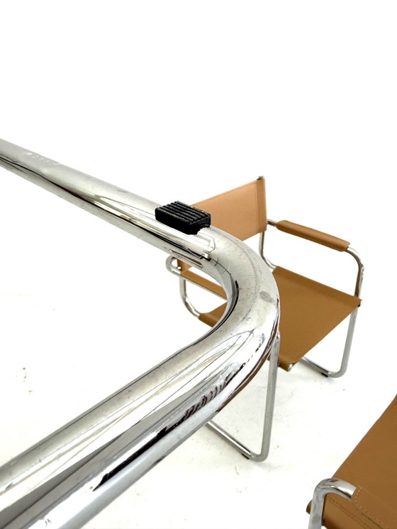 Set van 6 vintage buisframe eetkamerstoelen, Italië ‘80 – Chrome, Plastic (photo 11 of 15)