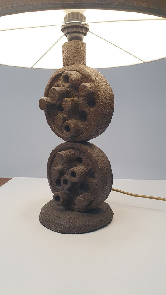 Image 1 of Brutalist vintage sculpturale lamp keramiek 70s
