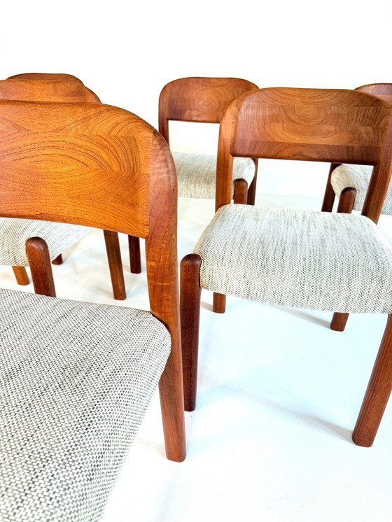 Image 1 of 6x gerestaureerde Deense eetkamerstoel, EMC Møbler ‘80