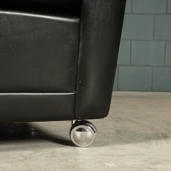 Image 1 of Fauteuil en cuir vintage - noir - années 1970