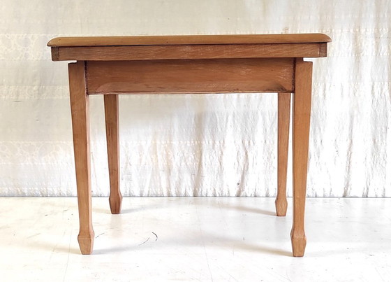 Image 1 of Side table in solid wood and caning - mid-20th century