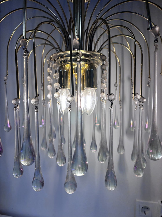 Hollywood Regency Teardrop Chandelier – Massive Belgium – Glass (photo 4 of 14)