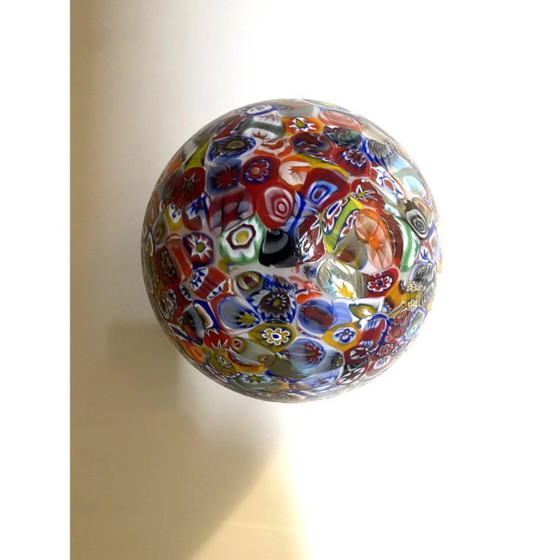 Image 1 of Applique da parete a sfera contemporanea veneziana multicolore "Murrine" in vetro di Murano