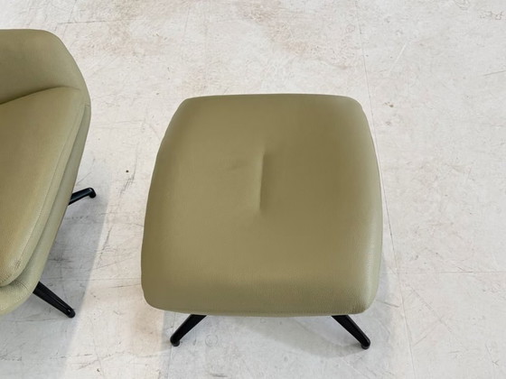 Leolux Caruzzo Sillón Reclinable de Cuero con Otomana – Sillones reclinables, Metal (photo 11 of 15)