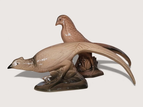 Pair of ceramic pheasants – Decorative Objects, Porcelain, Art Deco (photo 4 of 11)